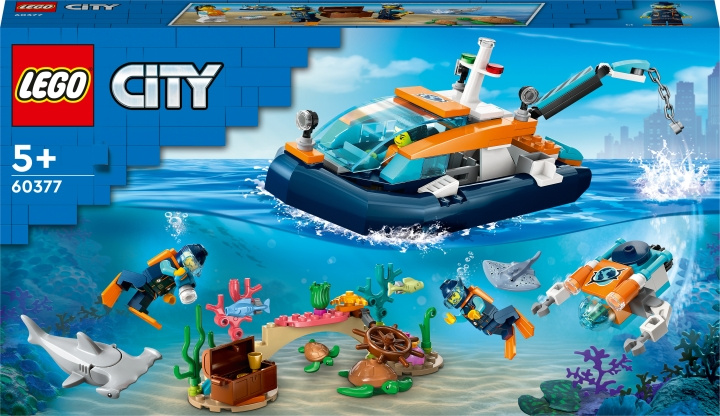 LEGO City Exploration 60377 - Explorer Diving Boat i gruppen LEGETØJ, BØRN & BABY / Legetøj / Bygge legesager / Lego hos TP E-commerce Nordic AB (C32796)