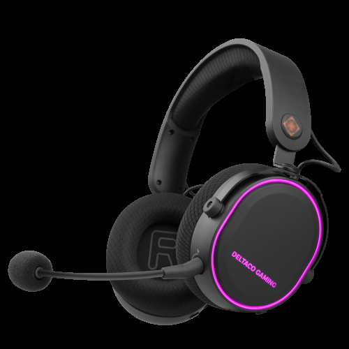 deltaco_gaming DH420 Wireless gaming headset, RGB, USB-C, Black/RGB i gruppen COMPUTERTILBEHØR / GAMING / Headset hos TP E-commerce Nordic AB (C33191)