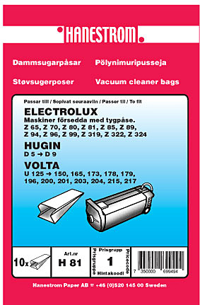 hanestroem Dammsugarpåsar Hanestrom Universal till tygpåse i gruppen HJEM, HUS & HAVE / Rengøringsmidler / Støvsugere og tilbehør / Tilbehør / Støvsugerposer hos TP E-commerce Nordic AB (C33199)