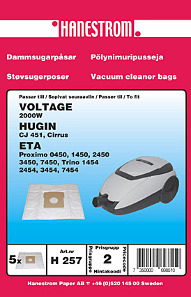 hanestroem Dammsugarpåsar Hanestrom Hugin Cirrus i gruppen HJEM, HUS & HAVE / Rengøringsmidler / Støvsugere og tilbehør / Tilbehør / Støvsugerposer hos TP E-commerce Nordic AB (C33208)