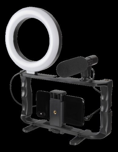 GADGETMONSTER Vlogging Kit med LED og mikrofon i gruppen COMPUTERTILBEHØR / Computer Tilbehør / Mikrofoner hos TP E-commerce Nordic AB (C33252)