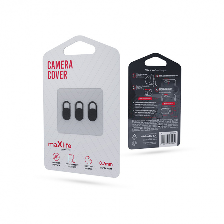 Maxlife Home Office Webcam Protector, 3-pak i gruppen COMPUTERTILBEHØR / Bærbare computere og tilbehør / Andet hos TP E-commerce Nordic AB (C33682)