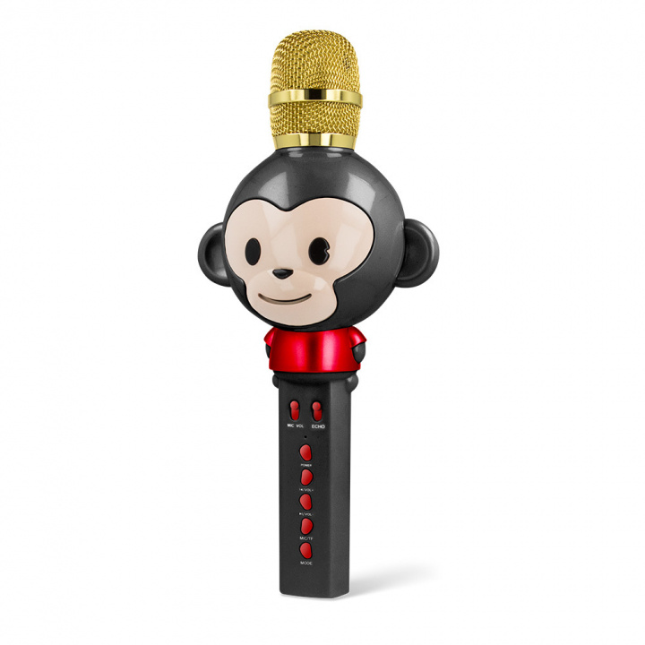 Maxlife Animal MX-100 - Bluetooth-karaokemikrofon med indbygget højttaler, sort i gruppen HJEMMEELEKTRONIK / Lyd & billede / Håndholdte mikrofoner hos TP E-commerce Nordic AB (C33684)
