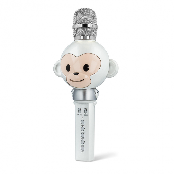 Maxlife Animal MX-100 - Bluetooth-karaokemikrofon med indbygget højttaler, hvid i gruppen HJEMMEELEKTRONIK / Lyd & billede / Håndholdte mikrofoner hos TP E-commerce Nordic AB (C33685)