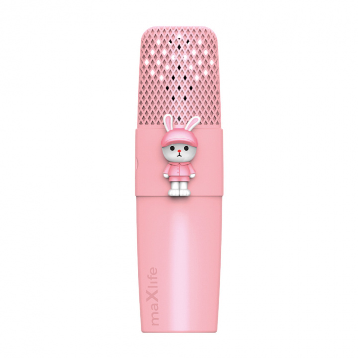Maxlife Animal MXBM-500 - Bluetooth-karaokemikrofon med højttaler, pink i gruppen HJEMMEELEKTRONIK / Lyd & billede / Håndholdte mikrofoner hos TP E-commerce Nordic AB (C33686)
