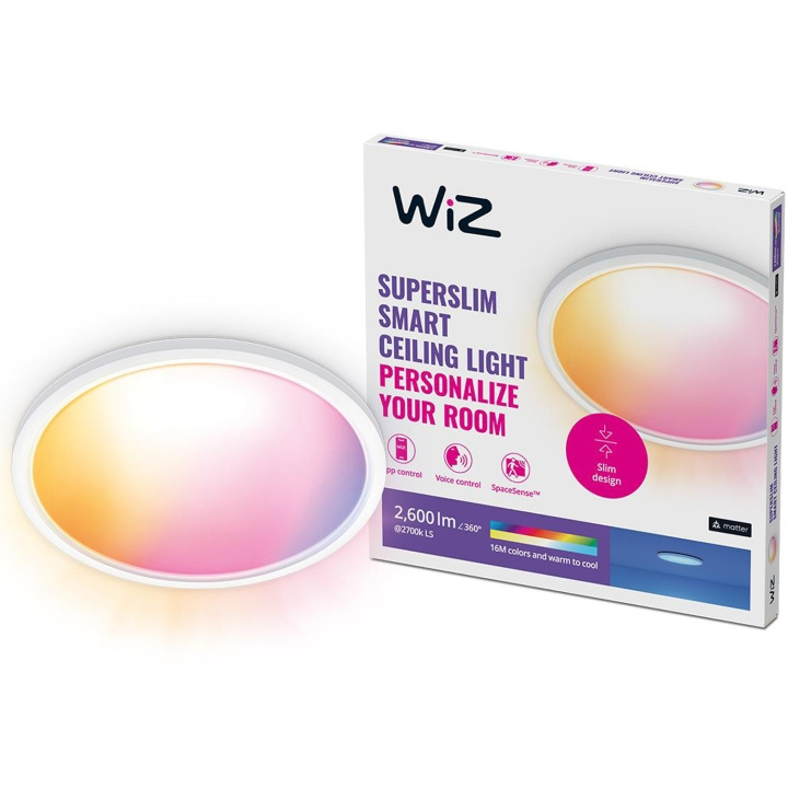 WiZ WiFi Smart SuperSlim plafond Färg + Varm-kallvit 2600lm i gruppen HJEM, HUS & HAVE / Smart hjem / Smart belysning hos TP E-commerce Nordic AB (C33721)