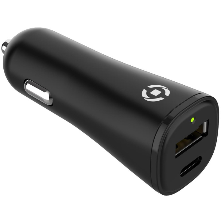 Celly Planet Billaddare USB-A + USB-C av 100% återvunnen plast Svart i gruppen SMARTPHONES & TABLETS / Opladere og kabler / Bilopladere / Bilopladere Type C hos TP E-commerce Nordic AB (C33789)