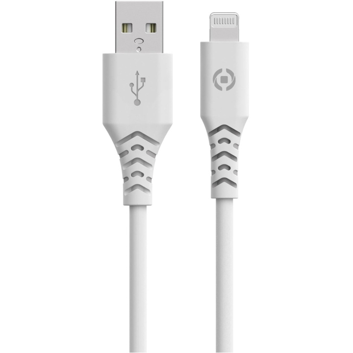Celly Planet USB-A - Lightning-kabel 1,5m av 100% återvunnen plast Vit i gruppen SMARTPHONES & TABLETS / Opladere og kabler / Kabler / Kabler Lightning hos TP E-commerce Nordic AB (C33794)
