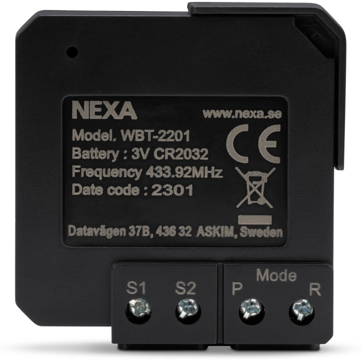 nexa WBT-2201 Inbyggnadsändare batteri På/Av/Dimmer 2 kanaler i gruppen HJEM, HUS & HAVE / Smart hjem / Smarte sensorer hos TP E-commerce Nordic AB (C33829)