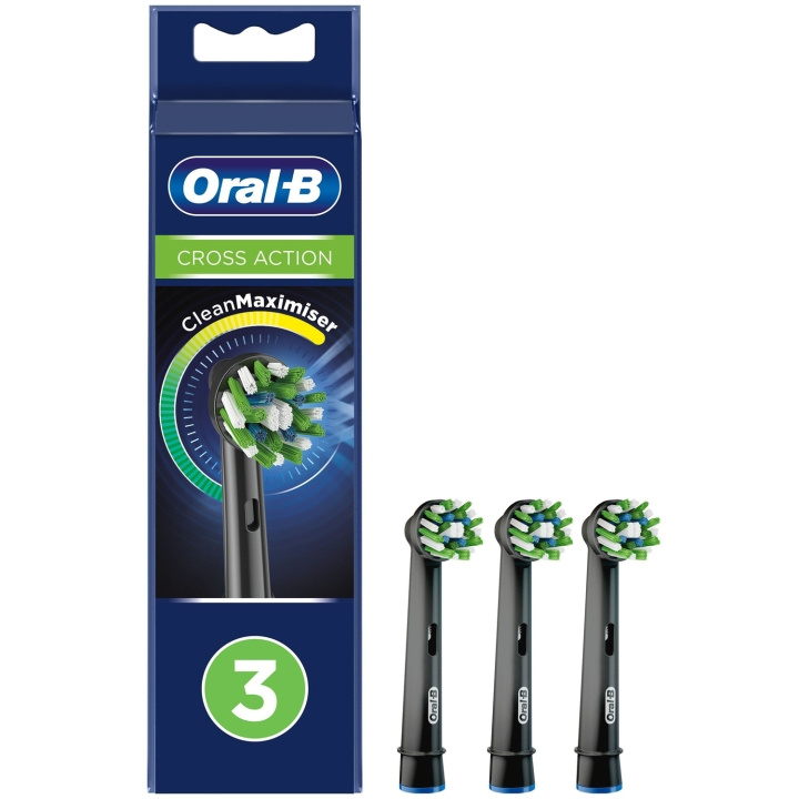 Oral B Borsthuvud Cross Action Black 3st i gruppen SKØNHED & HELSE / Oral pleje / Tilbehør til elektriske tandbørster hos TP E-commerce Nordic AB (C33848)