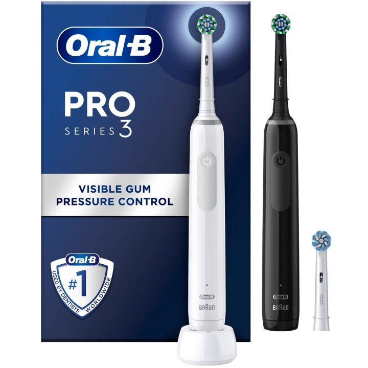 Oral B Electric toothbrush Pro3 Duo Black / White i gruppen SKØNHED & HELSE / Oral pleje / Elektriske tandbørster hos TP E-commerce Nordic AB (C33849)