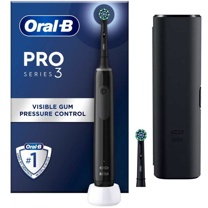Oral B Eltandborste Pro3 Black + Extra Refill + TC i gruppen SKØNHED & HELSE / Oral pleje / Elektriske tandbørster hos TP E-commerce Nordic AB (C33855)