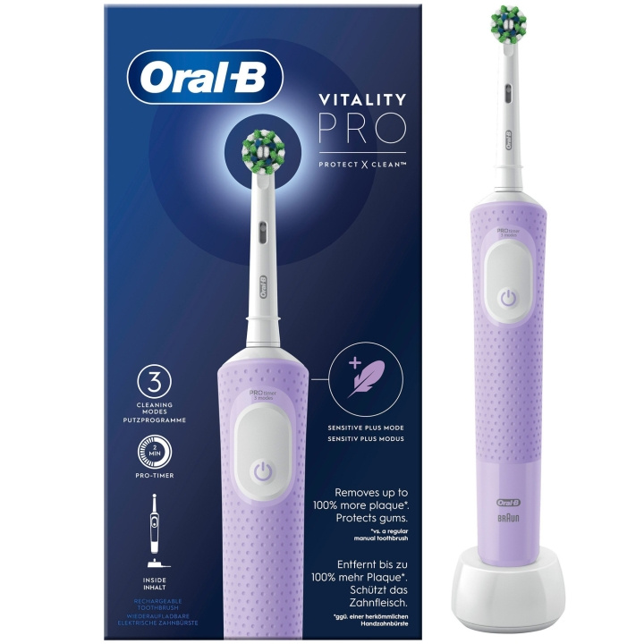 Oral B Eltandborste Vitality Pro Lilac CA HBOX i gruppen SKØNHED & HELSE / Oral pleje / Elektriske tandbørster hos TP E-commerce Nordic AB (C33859)