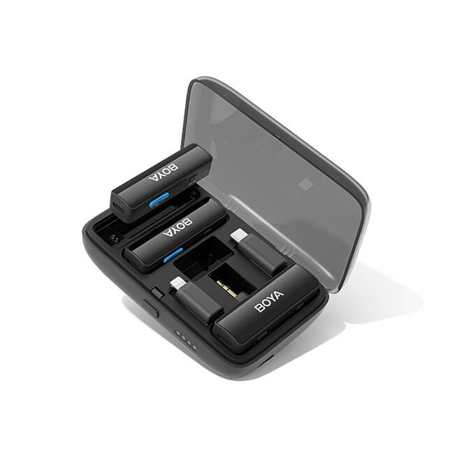 BOYA Mikrofon Trådløs x2 System BOYA LINK 3,5mm, Lightning og USB-C i gruppen HJEMMEELEKTRONIK / Lyd & billede / Håndholdte mikrofoner hos TP E-commerce Nordic AB (C34642)