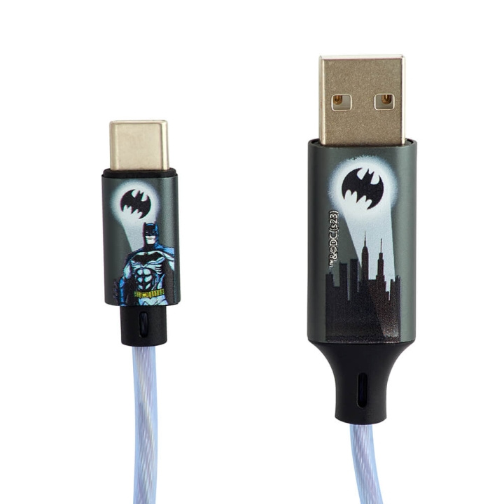 BATMAN USB A til C 1,2m Bat Logo i gruppen SMARTPHONES & TABLETS / Opladere og kabler / Kabler / Kabler Type C hos TP E-commerce Nordic AB (C34661)