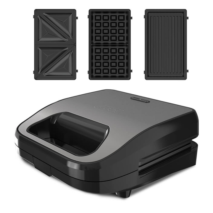 BLACK+DECKER Multigrill med 3 plader i gruppen HJEM, HUS & HAVE / Husholdningsapparater / Brødristere & Sandwich Makers / Bordgrill & Raclette hos TP E-commerce Nordic AB (C35326)