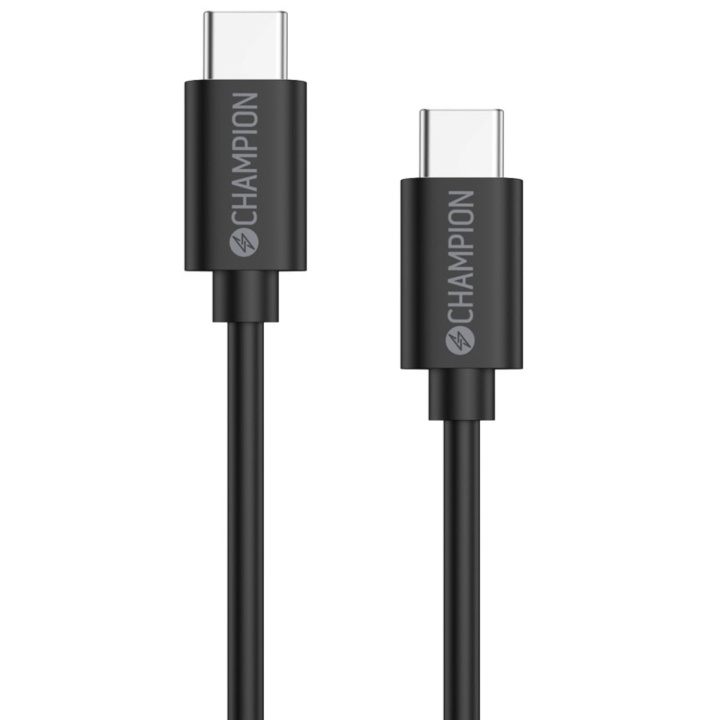 Champion USB-C Kabel 60W 3m Svart i gruppen SMARTPHONES & TABLETS / Opladere og kabler / Kabler / Kabler Type C hos TP E-commerce Nordic AB (C35388)