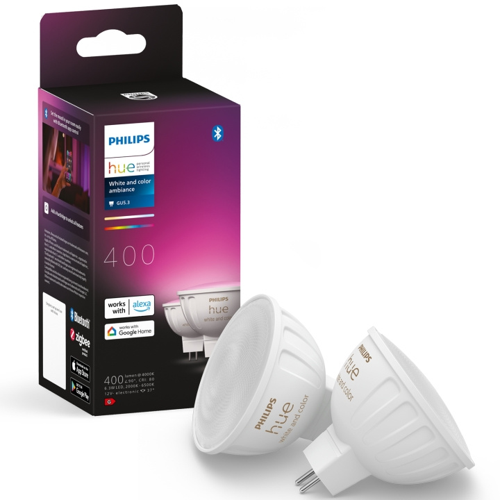 Philips Hue White Color Ambiance GU5.3 MR16 12V 400lm 2-pack i gruppen HJEM, HUS & HAVE / Smart hjem / Smart belysning hos TP E-commerce Nordic AB (C35393)