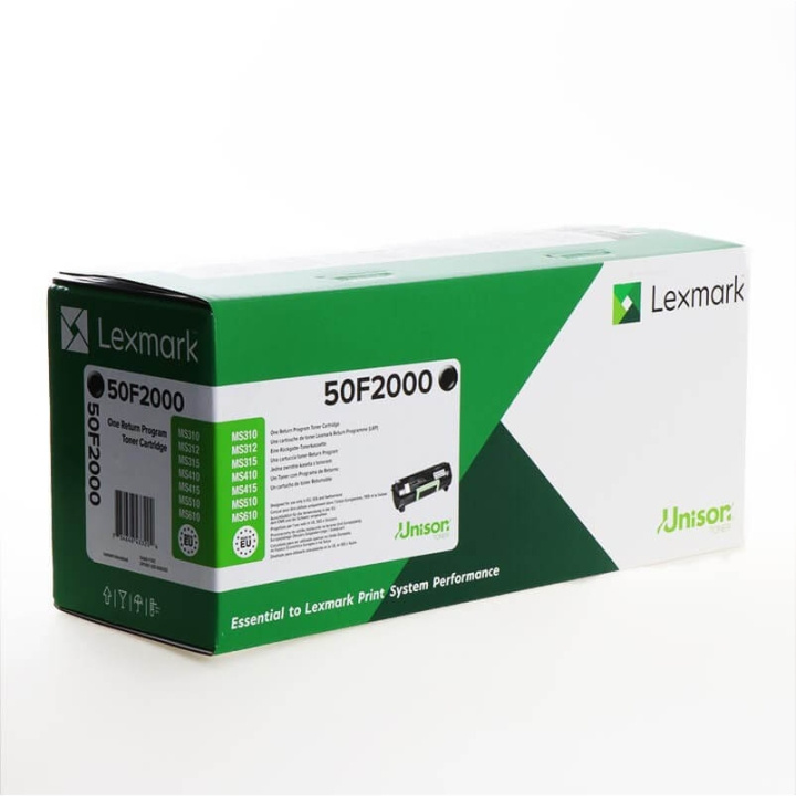 Lexmark Toner 50F2000 Sort Return i gruppen COMPUTERTILBEHØR / Printere og tilbehør / Blæk og toner / Trommer / Lexmark hos TP E-commerce Nordic AB (C36657)