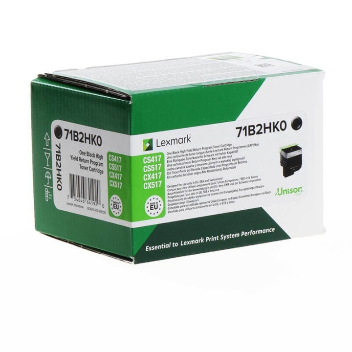 Lexmark Toner 71B2HK0 Sort High Yield Return i gruppen COMPUTERTILBEHØR / Printere og tilbehør / Blæk og toner / Toner / Lexmark hos TP E-commerce Nordic AB (C36702)