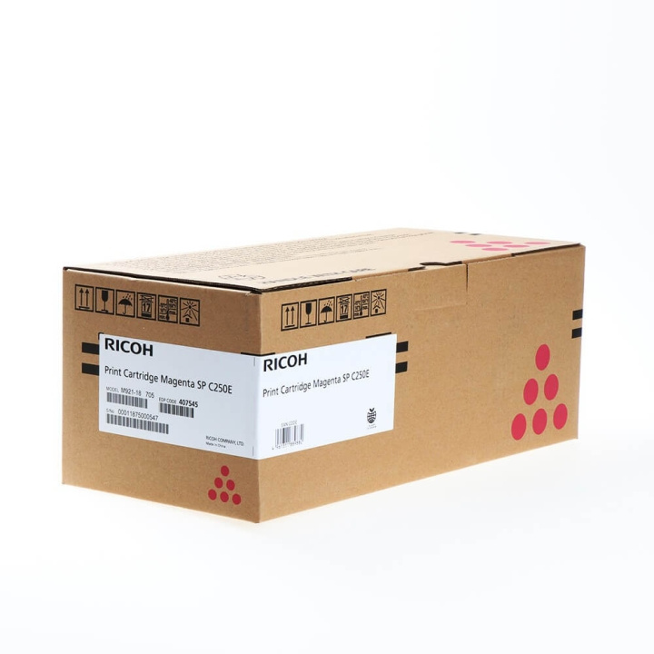 Ricoh Toner 407545 SP C250E Magenta i gruppen COMPUTERTILBEHØR / Printere og tilbehør / Blæk og toner / Toner / Ricoh hos TP E-commerce Nordic AB (C36965)