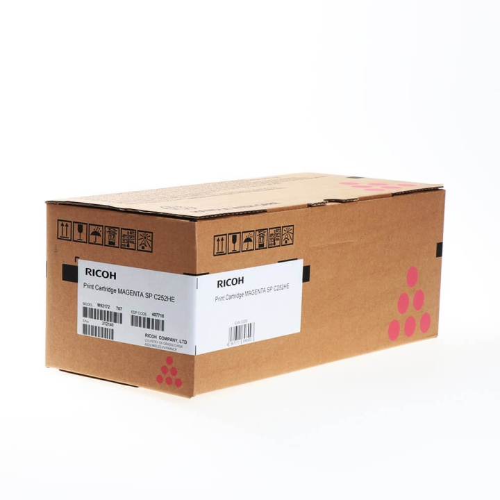 Ricoh Toner 407718 SP C252HE Magenta i gruppen COMPUTERTILBEHØR / Printere og tilbehør / Blæk og toner / Toner / Ricoh hos TP E-commerce Nordic AB (C37092)