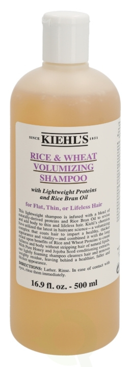 Kiehls Kiehl\'s Rice & Wheat Volumizing Shampoo 500 ml i gruppen SKØNHED & HELSE / Hår og styling / Hårpleje / Shampoo hos TP E-commerce Nordic AB (C37852)