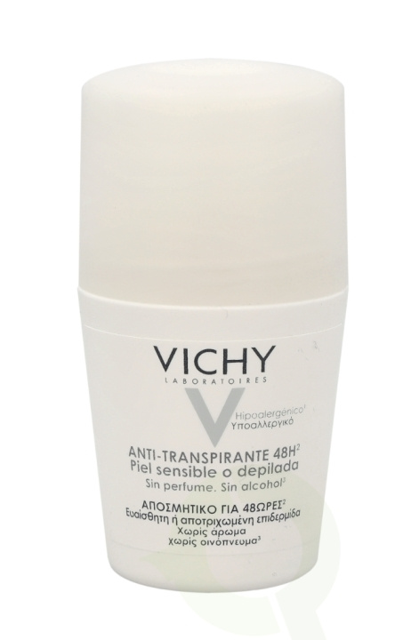 Vichy Deo Antiperspirant 48H Roll On White Cap 50 ml i gruppen SKØNHED & HELSE / Duft & Parfume / Deodorant / Deo for hende hos TP E-commerce Nordic AB (C38041)
