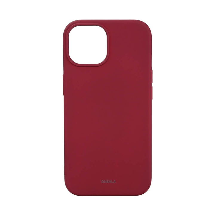 Onsala Mobilcover Silk Touch Recycled MagSerie iPhone 15 Deep Red i gruppen SMARTPHONES & TABLETS / Mobil Beskyttelse / Apple / iPhone 15 hos TP E-commerce Nordic AB (C38352)