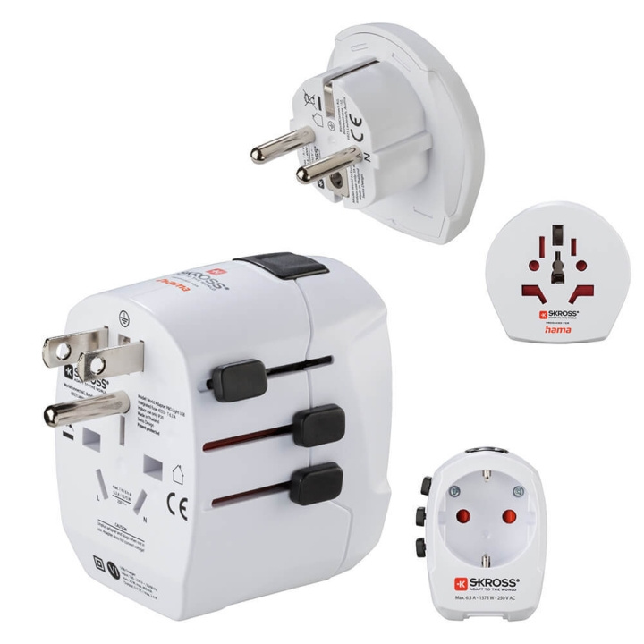 Hama World Travel Adapter Pro Light USB 3-pin i gruppen HJEM, HUS & HAVE / Elektricitet & Belysning / Rejseadaptere hos TP E-commerce Nordic AB (C38374)