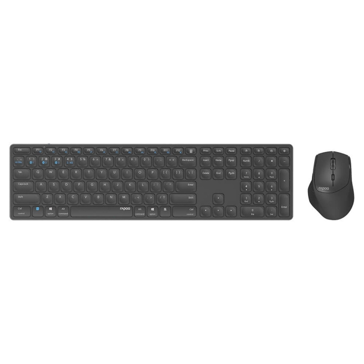 Rapoo Keyboard/Mice Set 9800M Wireless Multi-Mode Dark Grey i gruppen COMPUTERTILBEHØR / Mus og tastatur / Tastatur / Ledningsfri hos TP E-commerce Nordic AB (C38375)