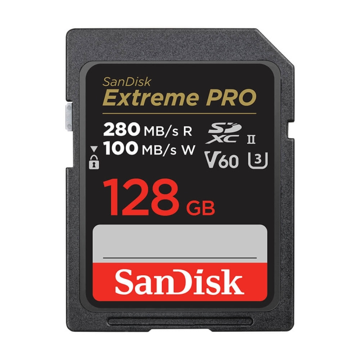 SanDisk Extreme Pro 128GB 280MB/s V60 C10 UHS-II i gruppen HJEMMEELEKTRONIK / Lagringsmedier / Hukommelseskort / SD/SDHC/SDXC hos TP E-commerce Nordic AB (C38407)