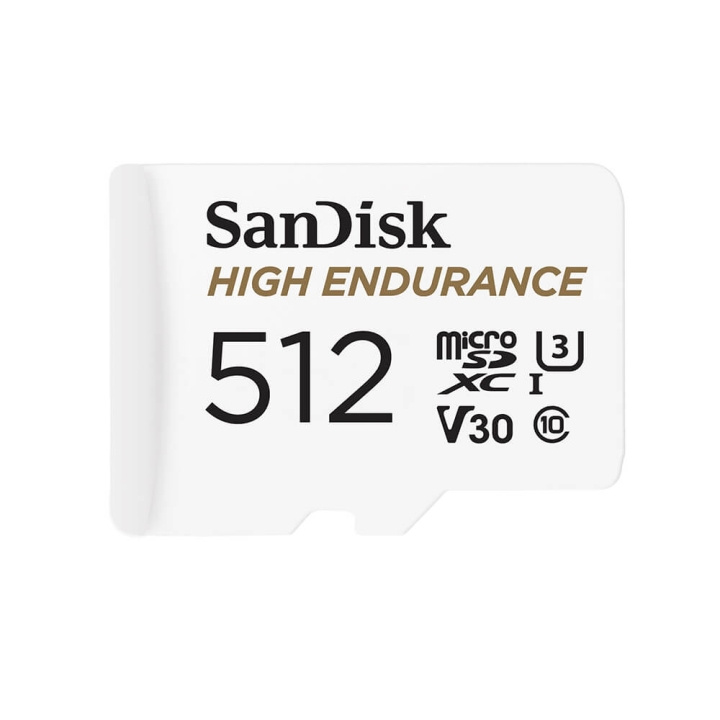 SANDISK MicroSDXC 512GB High Endurance med adap i gruppen HJEMMEELEKTRONIK / Lagringsmedier / Hukommelseskort / MicroSD/HC/XC hos TP E-commerce Nordic AB (C38414)