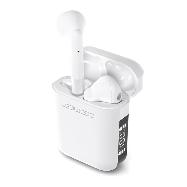 LEDWOOD Hovedtelefon Apollo TWS True Wireless In-Ear Hvid Mic i gruppen HJEMMEELEKTRONIK / Lyd & billede / Hovedtelefoner & Tilbehør / Hovedtelefoner hos TP E-commerce Nordic AB (C38423)