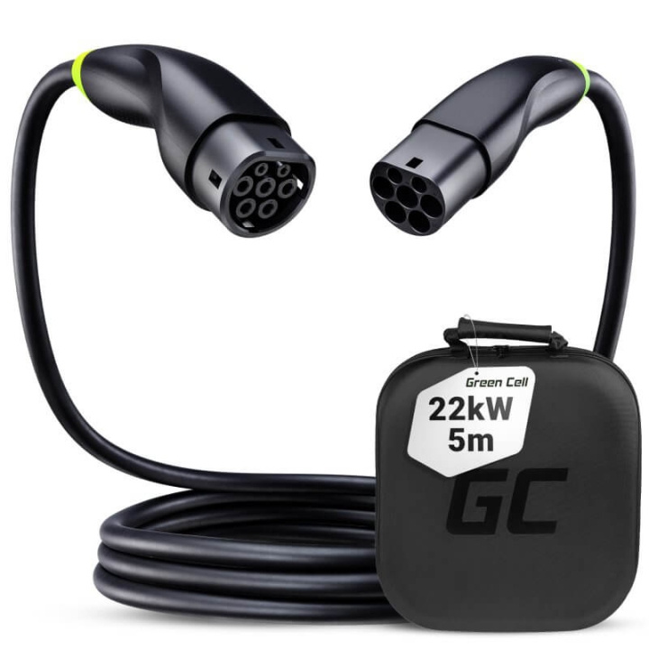 greencell Ladekabel Elbil EV 22kW 5m Type 2 i gruppen BIL / Ladekabler og ladebokse til elbil hos TP E-commerce Nordic AB (C38697)