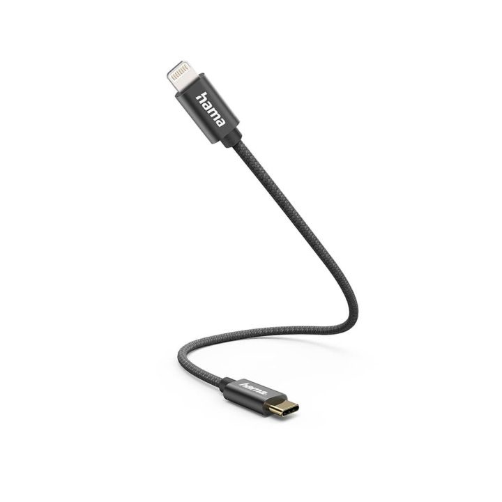 HAMA Charging Cable USB-C to Lightning 0.2m Black i gruppen SMARTPHONES & TABLETS / Opladere og kabler / Kabler / Kabler Type C hos TP E-commerce Nordic AB (C38749)