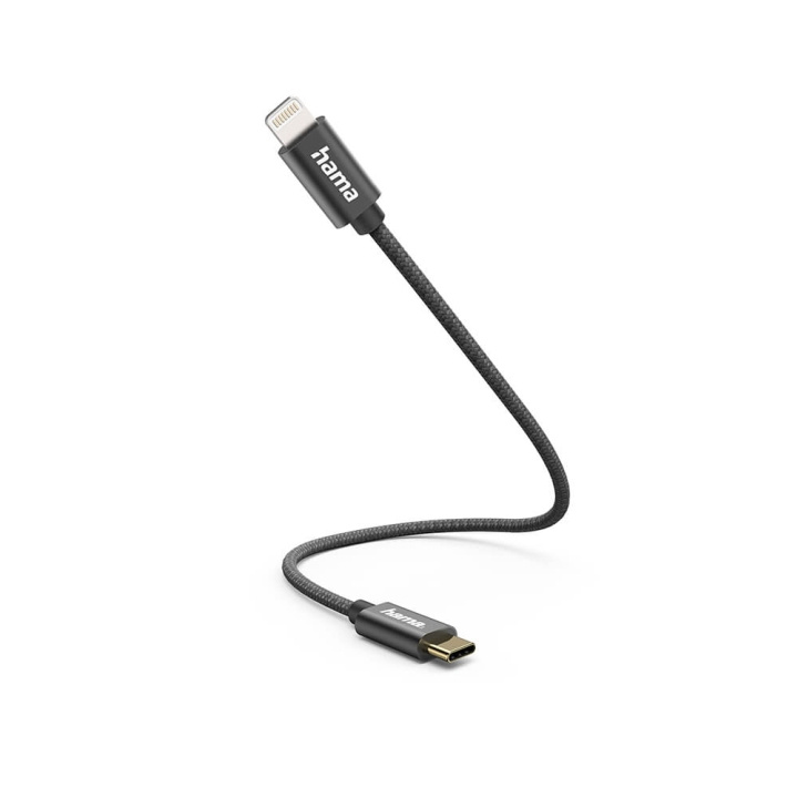 Hama Charging Cable USB-C to Lightning 0.2m Black i gruppen SMARTPHONES & TABLETS / Opladere og kabler / Kabler / Kabler Type C hos TP E-commerce Nordic AB (C38749)
