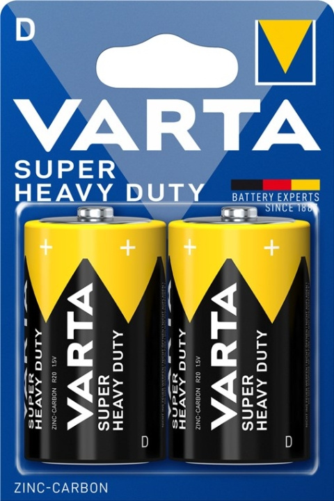 Varta R20/D (Mono) (2020) batteri, 2 stk. blister Zink- carbon batteri, 1,5 V i gruppen HJEMMEELEKTRONIK / Batterier og opladere / Batterier / Andet hos TP E-commerce Nordic AB (C38880)