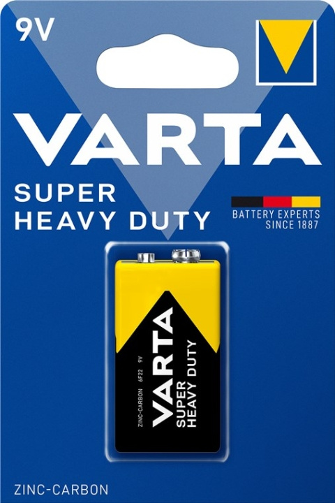 Varta 6F22/9 V Block (2022) batteri, 1 stk. blister Zink- carbon batteri, 9 V i gruppen HJEMMEELEKTRONIK / Batterier og opladere / Batterier / Andet hos TP E-commerce Nordic AB (C38881)