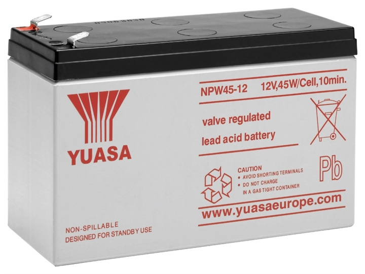 Yuasa Blybatteri 12 V, 8,5 Ah (NPW45-12) Faston (6,35 mm) Blybatteri i gruppen HJEMMEELEKTRONIK / Batterier og opladere / Genopladelige batterier / Blybatterier hos TP E-commerce Nordic AB (C38883)