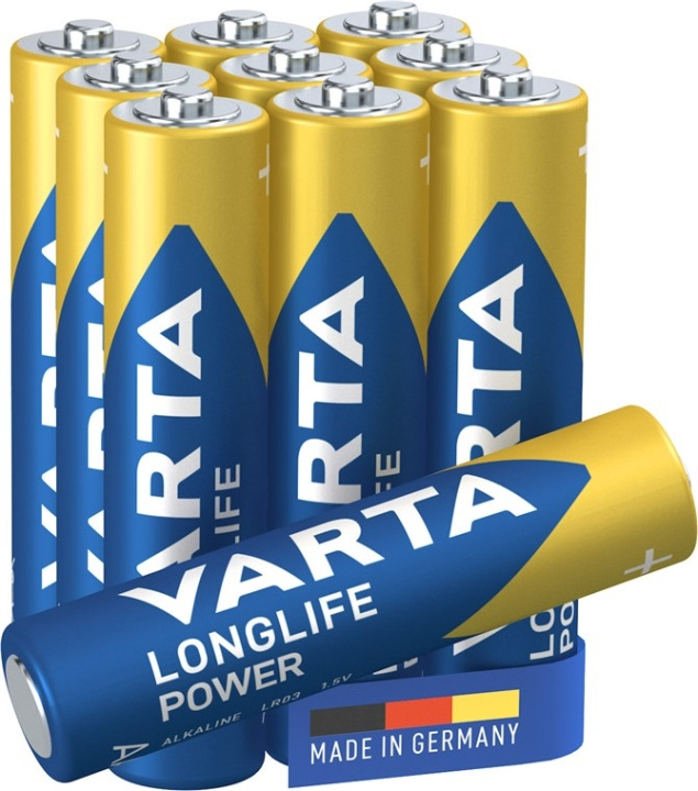 Varta LR03/AAA (Micro) (4903) batteri, 10 stk. blister alkaline mangan batteri, 1,5 V i gruppen HJEMMEELEKTRONIK / Batterier og opladere / Batterier / AAA hos TP E-commerce Nordic AB (C38886)