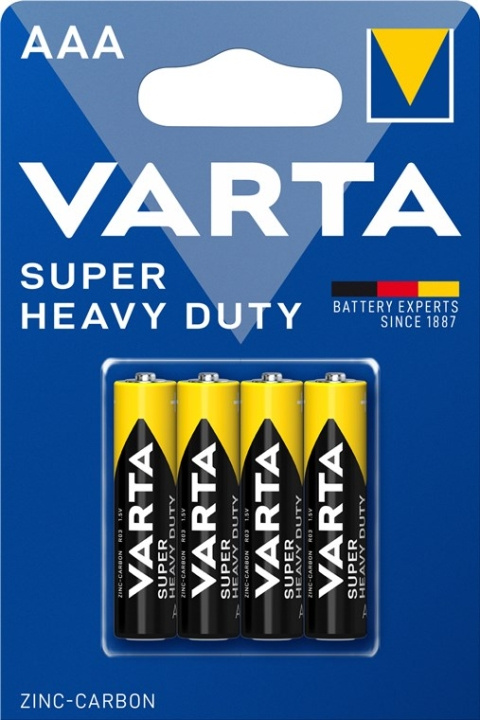 Varta R03/AAA (Micro) (2003) batteri, 4 stk. blister Zink- carbon batteri, 1,5 V i gruppen HJEMMEELEKTRONIK / Batterier og opladere / Batterier / AAA hos TP E-commerce Nordic AB (C38890)