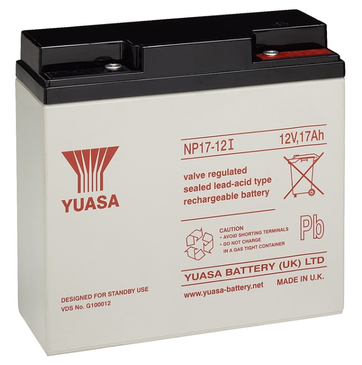 Yuasa Blybatteri 12 V, 17 Ah (NP17-12I) Gevind (M5) Blybatteri, VdS i gruppen HJEMMEELEKTRONIK / Batterier og opladere / Genopladelige batterier / Blybatterier hos TP E-commerce Nordic AB (C38907)