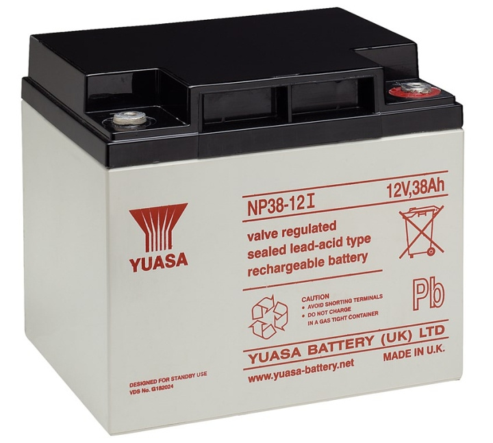 Yuasa Blybatteri 12 V, 38 Ah (NP38-12I) Gevind (M5) Blybatteri, VdS i gruppen HJEMMEELEKTRONIK / Batterier og opladere / Genopladelige batterier / Blybatterier hos TP E-commerce Nordic AB (C38908)