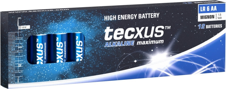 tecxus LR6/AA (Mignon) batteri, 12 stk. æske alkaline mangan batteri, 1,5 V i gruppen HJEMMEELEKTRONIK / Batterier og opladere / Batterier / AA hos TP E-commerce Nordic AB (C39059)