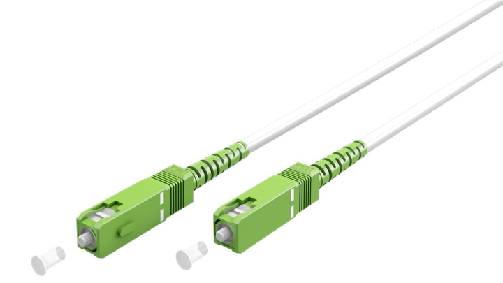 Goobay Lyslederkabel (FTTH), Singlemode (OS2) White, hvid (Simplex), 0,5 m fiberoptisk kabel, stik SC-APC (8°) > stik SC-APC (8°), halogenfri kabelkappe (LSZH) i gruppen COMPUTERTILBEHØR / Kabler og adaptere / Netværkskabler / Fiberkabling hos TP E-commerce Nordic AB (C39072)