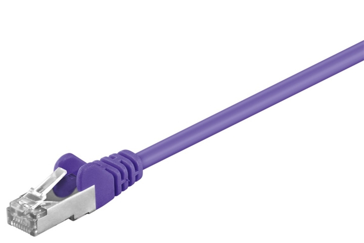 Goobay Netværkskabel CAT 5e, SF/UTP, violet, 0,5 m kobberbeklædt aluminiumleder (CCA) i gruppen COMPUTERTILBEHØR / Kabler og adaptere / Netværkskabler / Cat5e hos TP E-commerce Nordic AB (C39657)