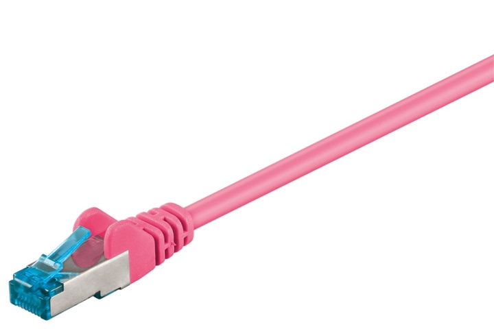 Goobay Netværkskabel CAT 6A, S/FTP (PiMF), magenta, 2 m kobberleder (CU), halogenfri kabelkappe (LSZH) i gruppen COMPUTERTILBEHØR / Kabler og adaptere / Netværkskabler / Cat6 hos TP E-commerce Nordic AB (C39717)