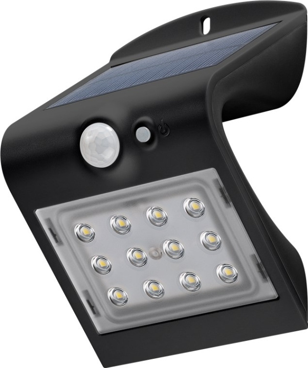 Goobay LED-solcelle-væglampe med bevægelsessensor, 1,5 W neutral hvid lysløsning til indgange, carporte og trapper i gruppen HJEM, HUS & HAVE / Elektricitet & Belysning / Udendørs belysning / Facadebelysning / Med bevægelsessensor hos TP E-commerce Nordic AB (C40069)