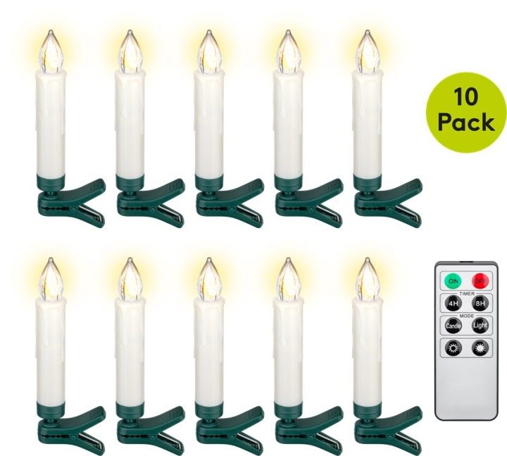 Goobay 10 trådløse LED juletrælys med terminaler og IR-fjernbetjening til styring af timere, lystilstande og dæmpere i gruppen HJEMMEELEKTRONIK / Lys / Julebelysning hos TP E-commerce Nordic AB (C40077)
